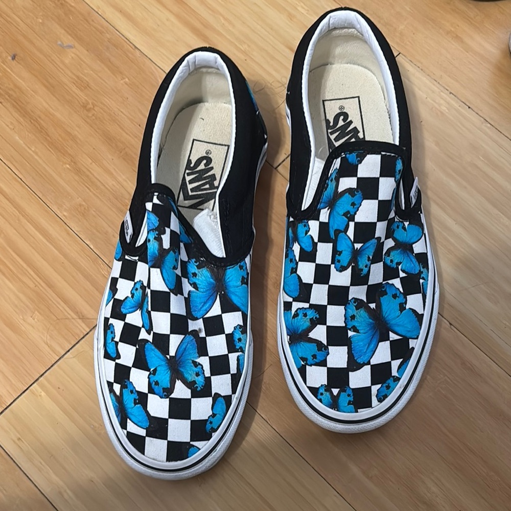 Vans Black and Blue Sneakers Classic Slip-On
